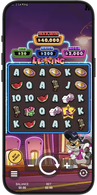 The Le King slot by Hacksaw Gaming on PC and mobile.